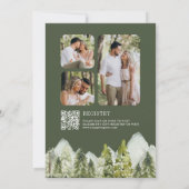 Invitation Mountain Forest Deer QR Code Fête des mariées phot (Dos)