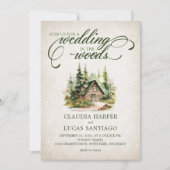 Invitation Mountain Forest Destination Détails du mariage (Devant)