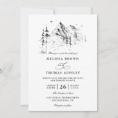Invitation Mountain forest hand drawn sketch qr code wedding (Devant)