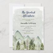 Invitation Mountain Forest Plus grand Baby shower d'aventure (Devant)
