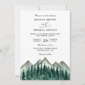 Invitation Mountain Forest Rustic Budget QR Code Wedding (Devant)
