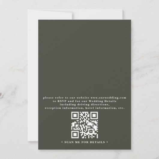 Invitation Mountain Forest Rustic Elegant QR Code Wedding (Dos)