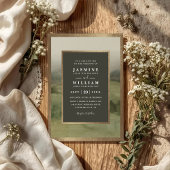 Invitation Mountain Forest Rustic Elegant QR Code Wedding