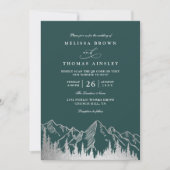 Invitation Mountain Forest Trees Pine Rustic QR Code Wedding (Devant)