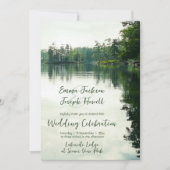 Invitation Mountain Lake détaille tout en un seul mariage (Devant)