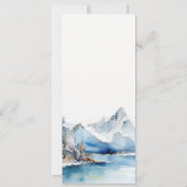 Invitation Mountain Lake Winter Landcape Menu Mariage (Dos)
