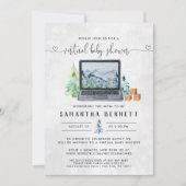 Invitation Mountain Laptop | Baby Shower Virtuel (Devant)