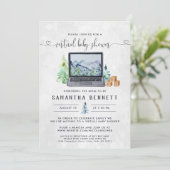 Invitation Mountain Laptop | Baby Shower Virtuel (Debout devant)