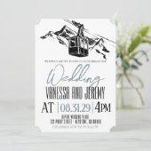 Invitation Mountain Love Dusty Blue Mariage (Debout devant)