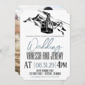 Invitation Mountain Love Dusty Blue Mariage (Devant / Derrière)