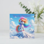 Invitation Mountain Magic Rainbow Unicorn (Debout devant)