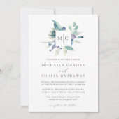 Invitation Mountain Meadow | Mariage de monogramme d'aquarell (Devant)