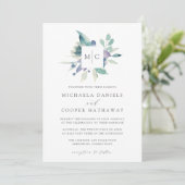 Invitation Mountain Meadow | Mariage de monogramme d'aquarell (Debout devant)