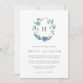 Invitation Mountain Meadow | Mariage de monogramme floral (Devant)