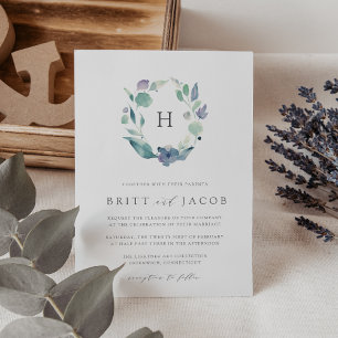 Invitation Mountain Meadow   Mariage de monogramme floral