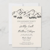 Invitation Mountain Pine Tree Modern Outdoor Engagement Party (Devant)