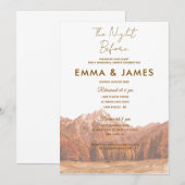 Invitation Mountain Rehearsal Dinner, Rustic (Devant / Derrière)