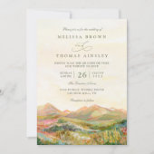 Invitation Mountain Rustic Country Elegant QR Code Wedding (Devant)