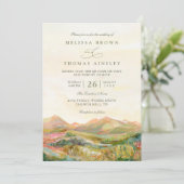 Invitation Mountain Rustic Country Elegant QR Code Wedding (Debout devant)