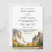 Invitation Mountain Rustic Forest Budget QR Code Wedding (Devant)
