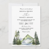 Invitation Mountain Rustic Forest Budget QR Code Wedding (Devant)