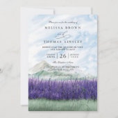 Invitation Mountain Rustic Lavender Meadow QR Code Wedding (Devant)