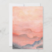 Invitation Mountain Rustic Sunset Aquarelle Mariage orange (Dos)
