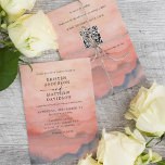 Invitation Mountain Rustic Sunset Watercolor Code QR Mariage<br><div class="desc">Quand il s'agit de papeterie mariage les styles boisés lancent le thème pour une soirée magique ou un week-end mariage entier dans les montagnes. Donnez le ton de votre mariage rustique grâce à ce design d'inspiration montagnarde avec un arrière - plan de scène de montagne aquarelle avec des pins. QR...</div>