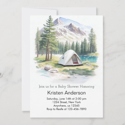 Invitation Mountain Trail Adventure Attend le Baby shower (Devant)