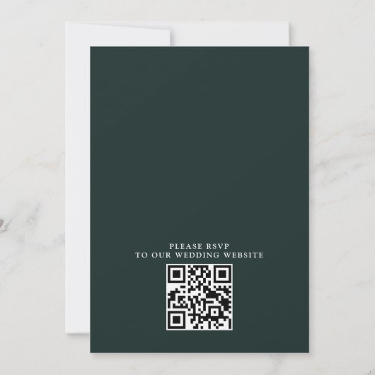 Invitation Mountain Trees Pine Rustic Budget QR Code Wedding (Dos)