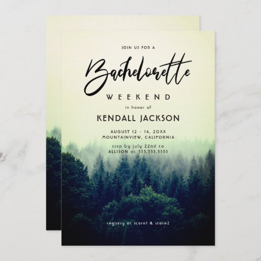 Invitation Mountain Weekend Bachelorte (Devant / Derrière)