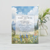 Invitation Mountain Wildflower Floral Meadow Baby Shower (Debout devant)