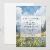 Invitation Mountain Wildflower Floral Meadow Baby Shower (Devant / Derrière)