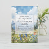 Invitation Mountain Wildflower Floral Meadow Wedding Photo (Debout devant)