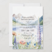 Invitation Mountain Wildflower Landscape QR Code Wedding (Devant)