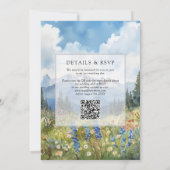 Invitation Mountain Wildflowers Floral QR Code Wedding (Dos)