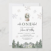 Invitation Mountain Winter Onederland 1er Anniversaire Photo (Devant)