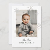 Invitation Mountain Winter Onederland 1er Anniversaire Photo (Dos)