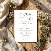 Invitation Mountains Forest Trees Pine Rustic QR Code Wedding