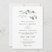 Invitation Mountains Forest Trees Pine Rustic QR Code Wedding (Devant)