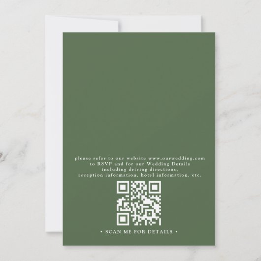 Invitation Mountains Forest Trees Pine Rustic QR Code Wedding (Dos)