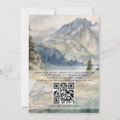 Invitation Mountains lake Rustic Elegant QR Code Wedding (Dos)