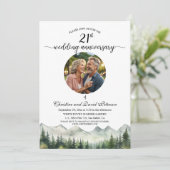 Invitation Mountains Pines 21st Wedding Anniversary Photo (Debout devant)