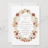Invitation Mountbatten Rose Fleurs Sauvages Wreath Baby in Bl (Devant)