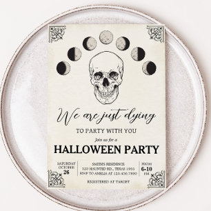 Invitation Mourir à la fête du crâne Halloween