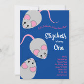 Invitation Mouse Cute Mice Enfants 1er anniversaire (Devant)