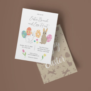 Invitation Mousse de Mocha Bunnies Brousse de Pâques et chass