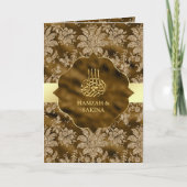 Invitation Mousse d'or Brown musulman musulman Mariage (Devant)