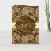 Invitation Mousse d'or Brown musulman musulman Mariage (Dos)