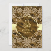 Invitation Mousse d'or Brown musulman musulman Mariage (Devant)